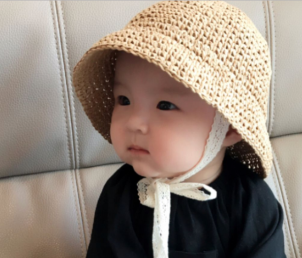 non-coi-ajuma-cho-be-3 Mũ cói Hàn Quốc Crownforyou siêu xinh cho bé