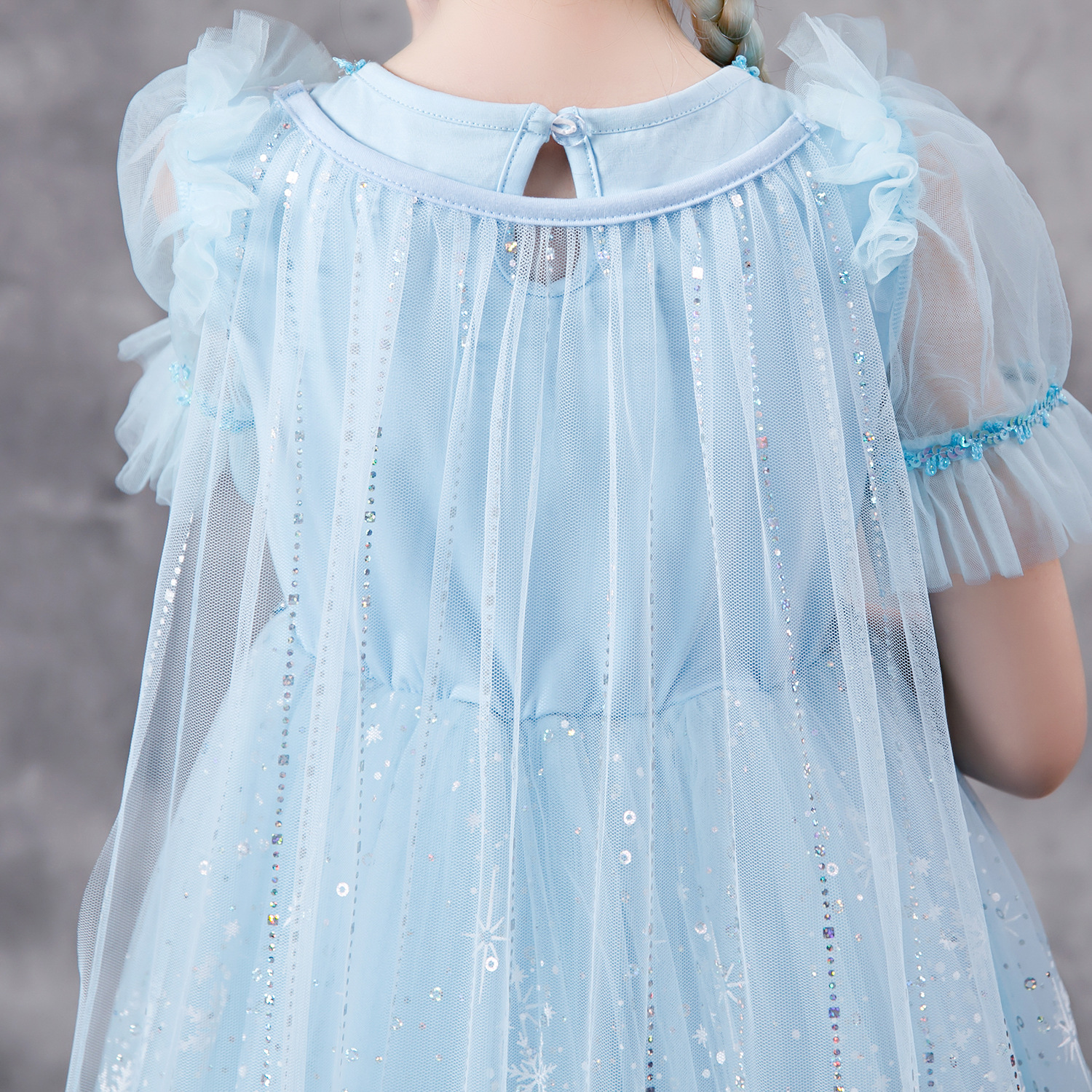 Váy Elsa màu xanh kèm tà dài cho bé gái 3-11 tuổi - Mẫu mới nhất 2021 (Frozen 2)