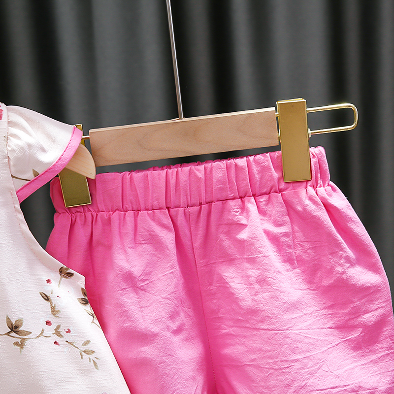 Đồ bộ mặc nhà cho bé gái màu hồng xinh xắn cho bé gái từ 9-20kg