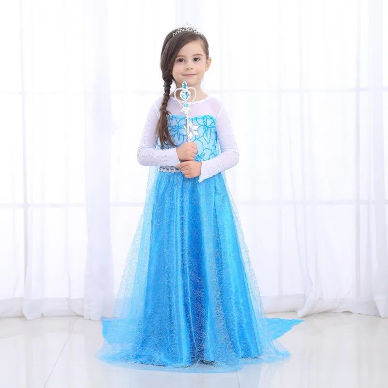 Váy công chúa Elsa màu xanh ngọc siêu dễ thương cho bé