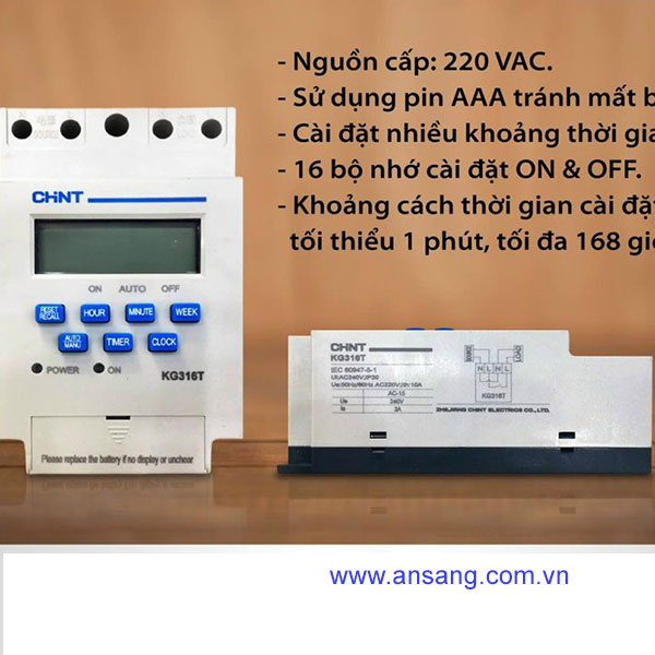 Bộ hẹn giờ 24h, công tắc hẹn giờ 24h, timer điện tử 24h Chint