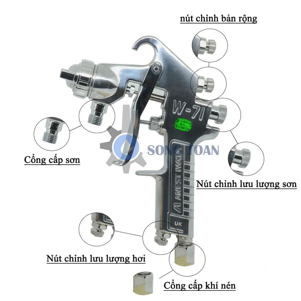 súng phun sơn cầm tay Anest Iwata W-71