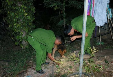 co-quan-dieu-tra-dieu-dong-cho-nghiep-vu-tim-vat-dung-cua-nan-nhan-tai-nha-nghi-can Cơ quan điều tra điều động chó nghiệp vụ tìm vật dụng của nạn nhân tại nhà nghi can