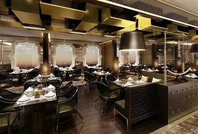 noi-that-cong-cong-du-thuyen-xa-xi Hệ thống nội thất ở các không gian công cộng cũng được trang trí rất tỉ mỉ. Ngoài các hành lang được trải thảm, cầu thang lên xuống các tầng thiết kế theo hình cánh bướm bằng gỗ quý, “Titanic của thế kỷ 21” còn được xa xỉ hóa bởi 5000 chân nến, 158 đèn chùm pha lê và 2200 bức tranh nghệ thuật.