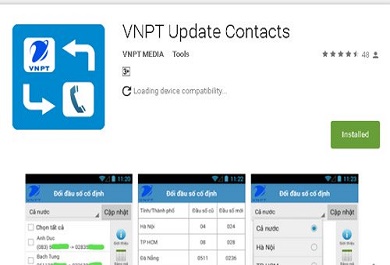 vnpt-update-contacts VNPT Update Contacts cập nhật danh bạ khá chính xác theo từng giai đoạn, bao gồm cả số điện thoại cố định của các nhà mạng khác