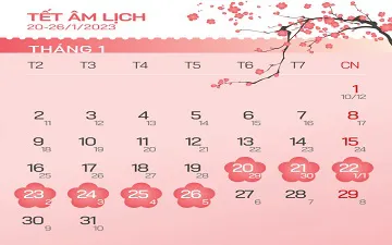 Thông báo lịch nghỉ tết âm lịch Quý Mão 2023