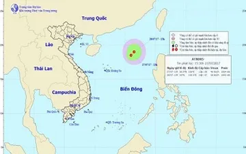 Áp thấp nhiệt đới đang mạnh dần trên biển Đông