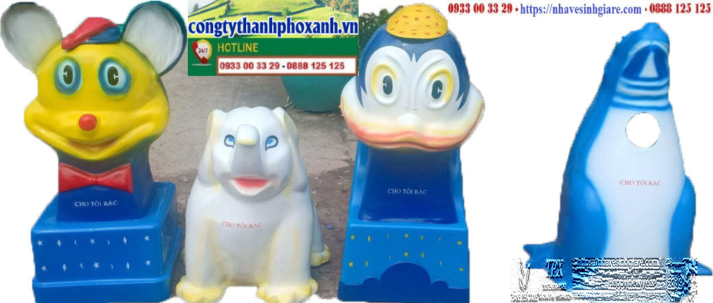 Thùng Rác Hình Con Thú Thành Phố Xanh