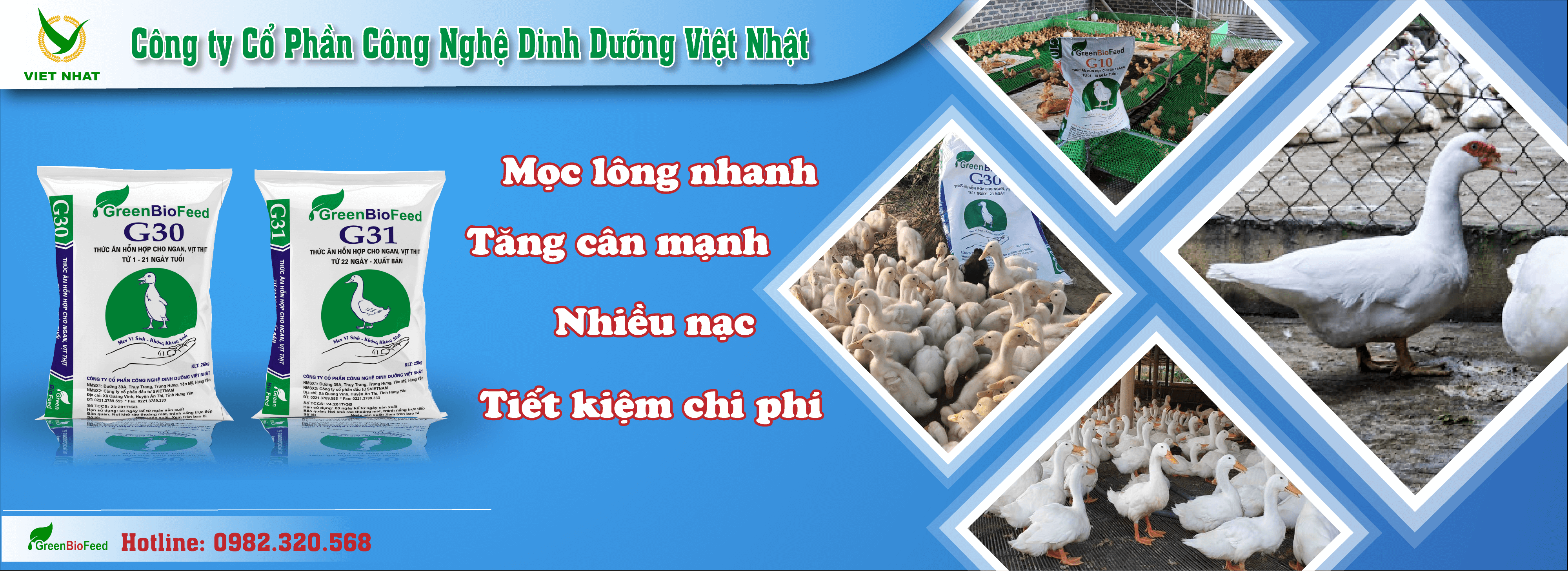 Bộ sản phẩm cám vịt thịt GreenBiofeed