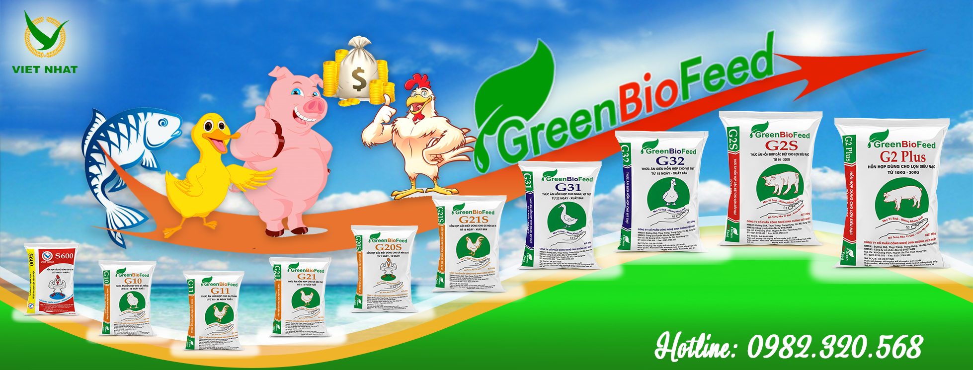 Thức ăn chăn nuôi cao cấp Green Bio Feed Việt Nhật