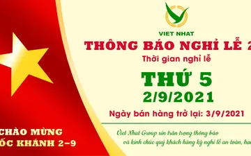 Viet Nhat Group - Greenbiofeed thông báo lịch nghỉ lễ Quốc Khánh 2/9/2021