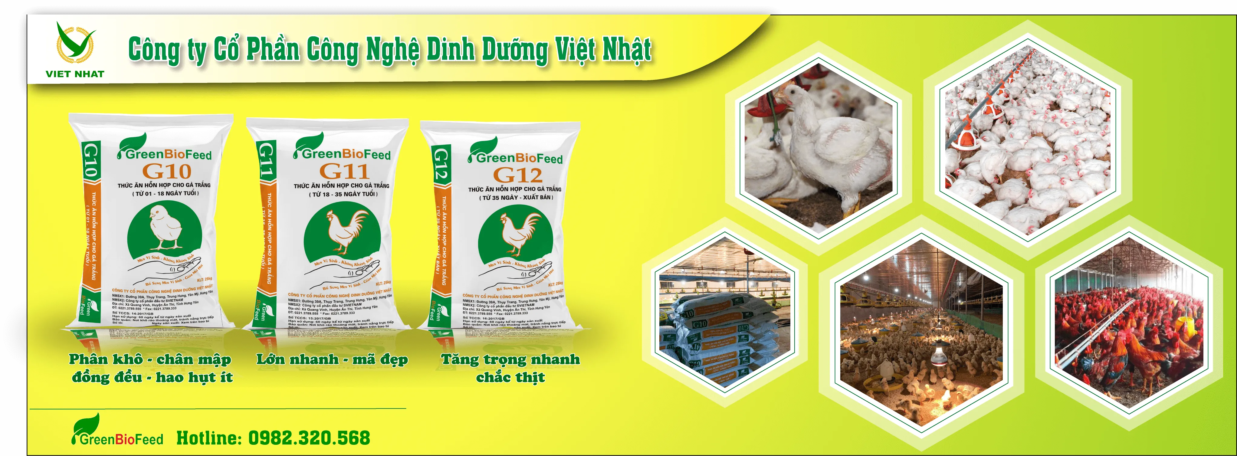 Bộ sản phẩm cám gà thịt GreenBiofeed