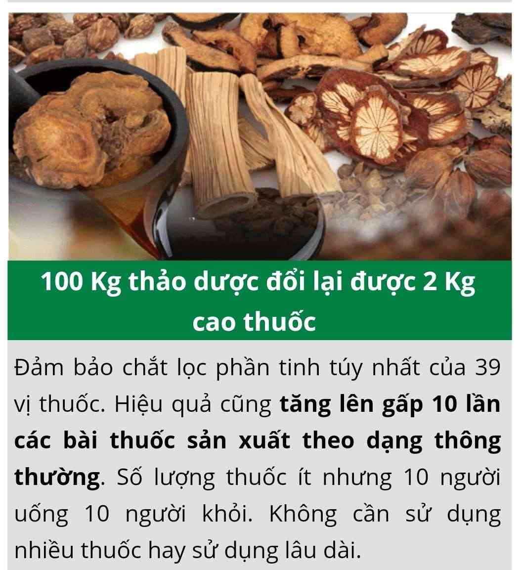 100kg thảo dược đổi được 2kg cao thuốc