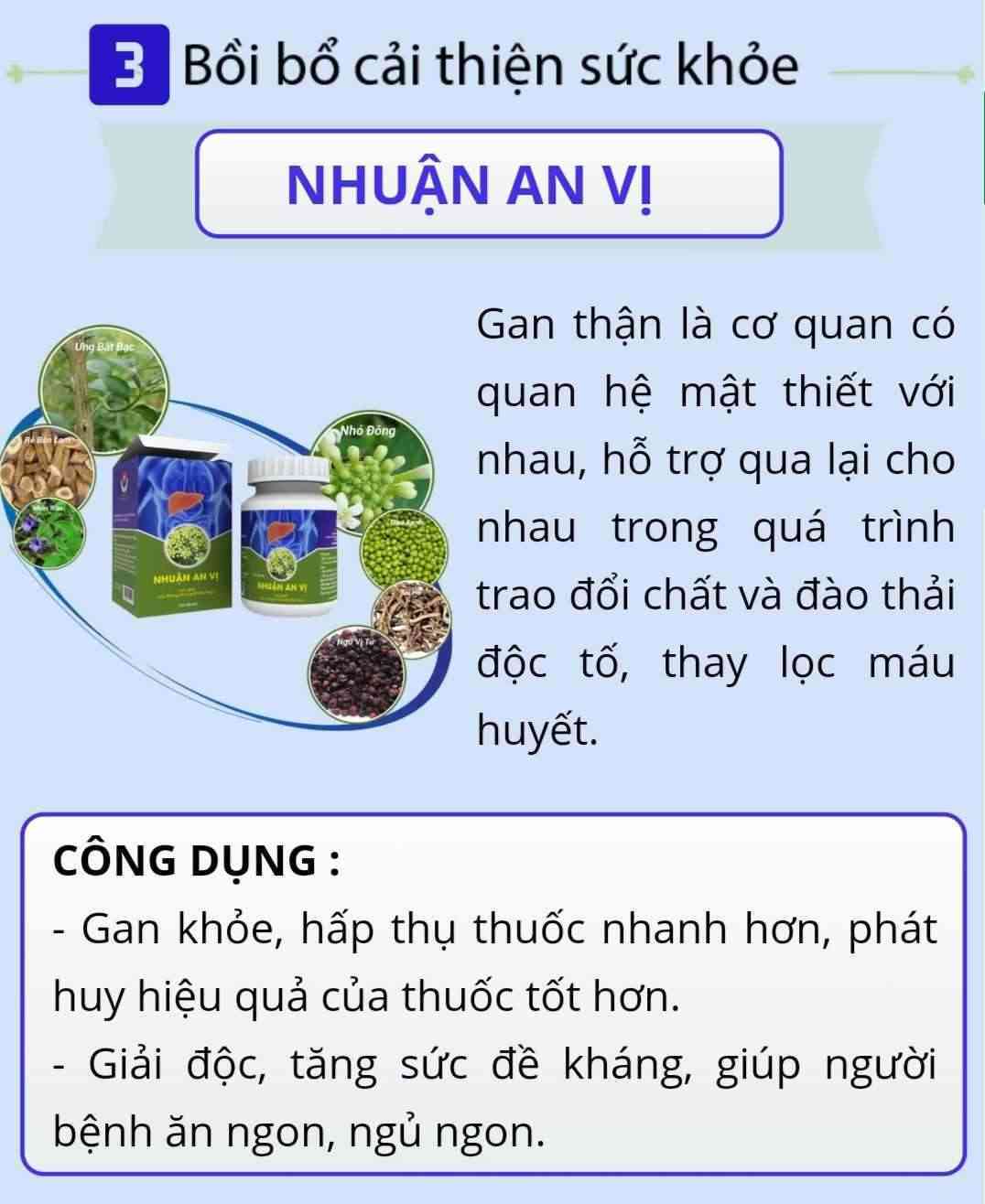Nhuận An Vị bồi bổ cải thiện sức khỏe