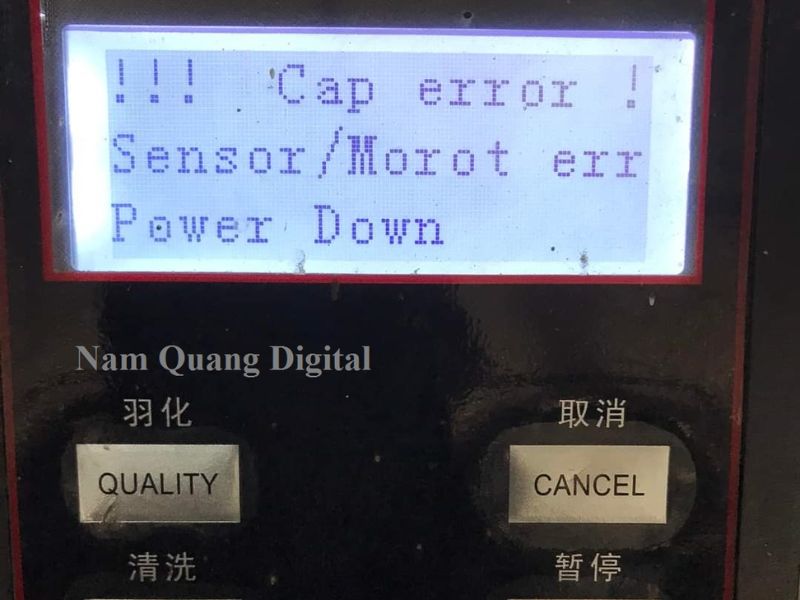 Lỗi CAP ERROR (Lỗi trạm bảo vệ đầu phun)