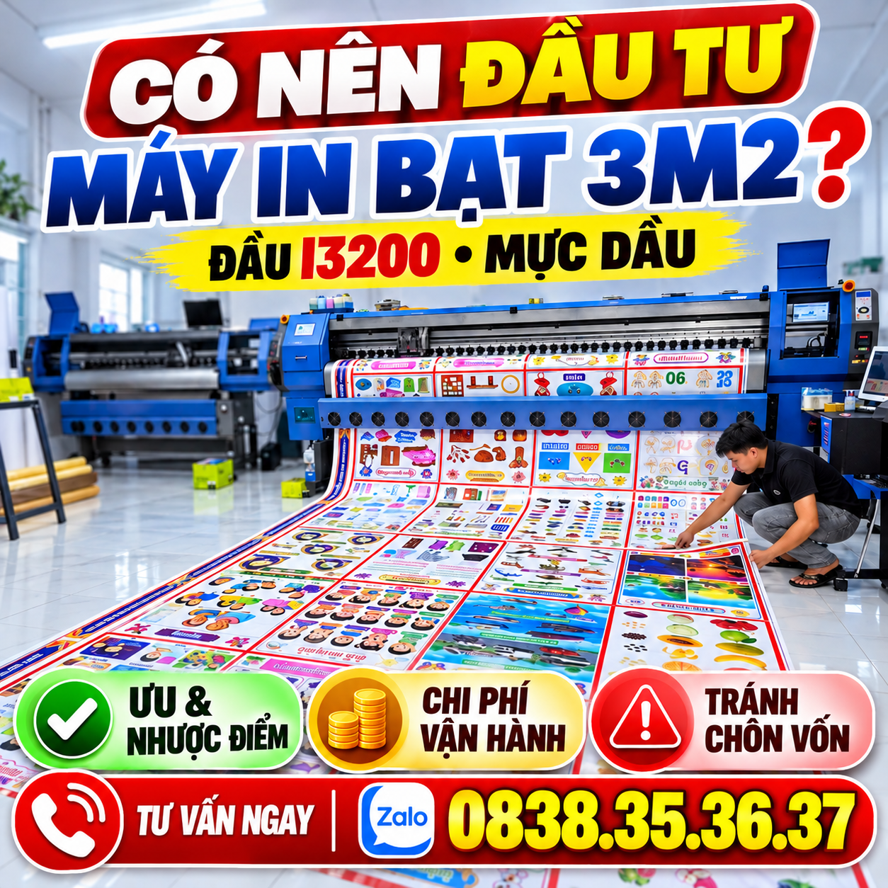 Có nên đầu tư máy in bạt 3m2 đầu i3200 mực dầu không Có nên đầu tư máy in bạt 3m2 đầu i3200 mực dầu không