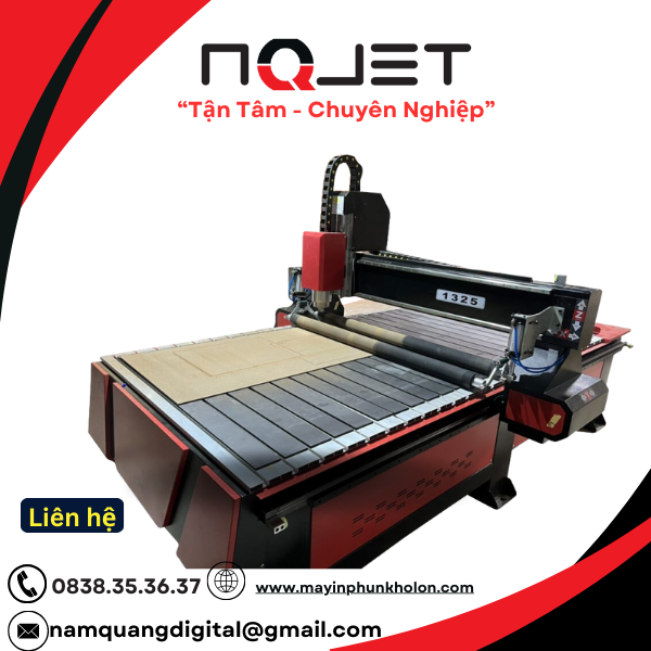 Máy CNC 1325 quảng cáo cắt Mica 15li Máy CNC 1325 quảng cáo cắt Mica 15li