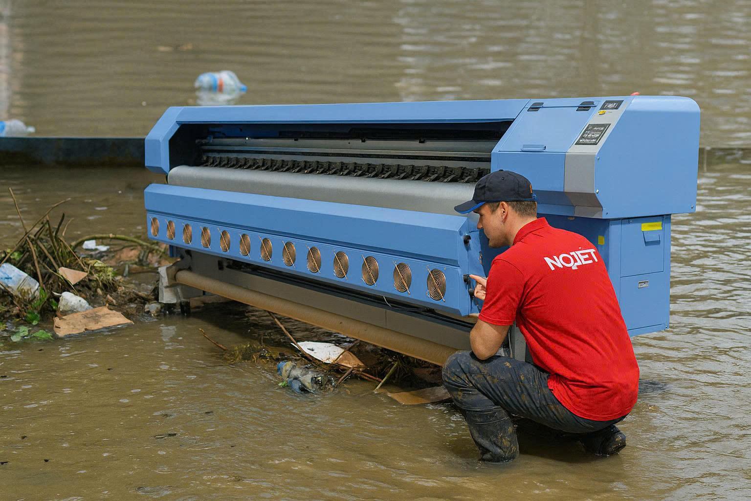 Cách xử lý máy in bạt bị ngập nước sau lũ tại miền trung Cách xử lý máy in bạt bị ngập nước sau lũ tại miền trung