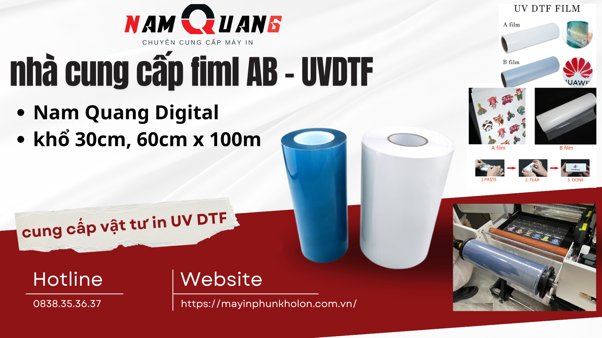 Màng Film A-B Dạng Cuộn – Chất Lượng Cao Dành Cho Máy In UV DTF Khổ 60cm Màng Film A-B Dạng Cuộn – Chất Lượng Cao Dành Cho Máy In UV DTF Khổ 60cm