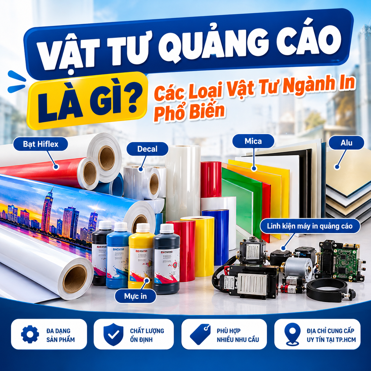 Vật Tư Quảng Cáo Là Gì ? Các Loại Vật Tư Ngành In Phổ Biến Vật Tư Quảng Cáo Là Gì ? Các Loại Vật Tư Ngành In Phổ Biến