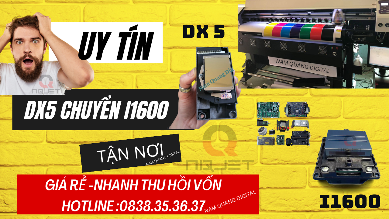 Chuyển đầu dx5 sang đầu phun i1600 Chuyển đầu dx5 sang đầu phun i1600