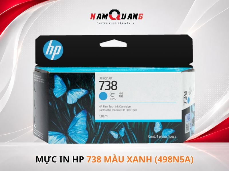 Mực in HP 738 màu xanh - 130ml (498N5A)
