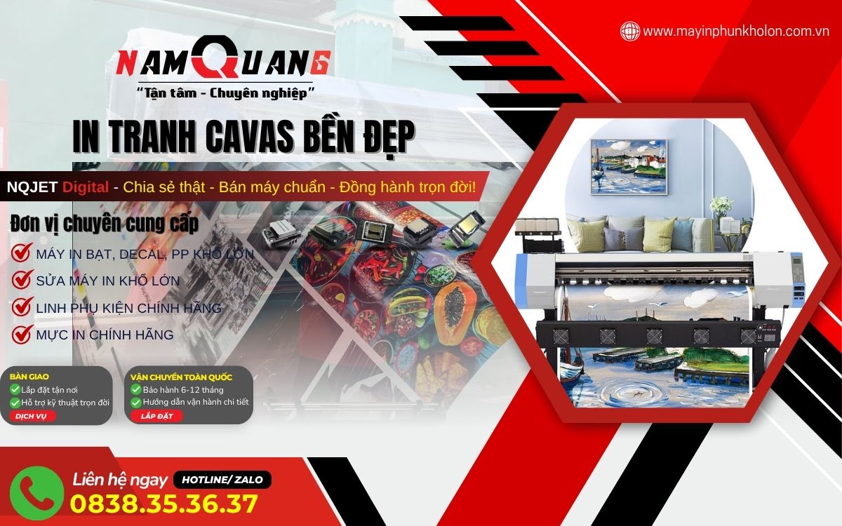 In tranh canvas khổ lớn nên chọn máy in UV hay máy in bạt Hiflex? In tranh canvas khổ lớn nên chọn máy in UV hay máy in bạt Hiflex?