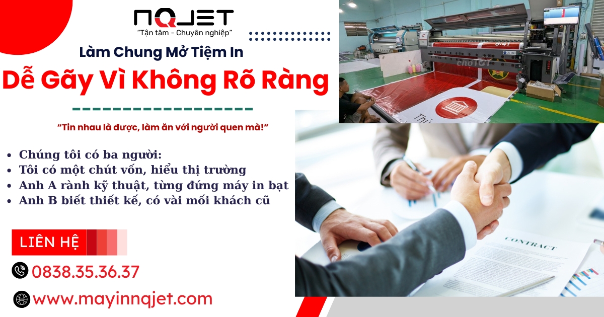 Làm Chung Mở Tiệm In KTS Ngành Quảng Cáo - Dễ Gãy Vì Không Rõ Ràng Làm Chung Mở Tiệm In KTS Ngành Quảng Cáo - Dễ Gãy Vì Không Rõ Ràng