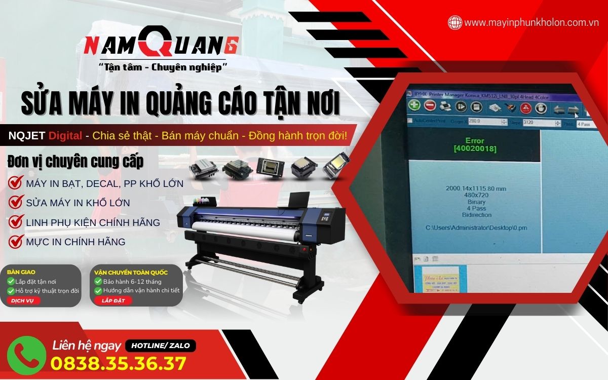Máy in bạt 3m2 báo lỗi Error 40020018 là lỗi gì? Máy in bạt 3m2 báo lỗi Error 40020018 là lỗi gì?
