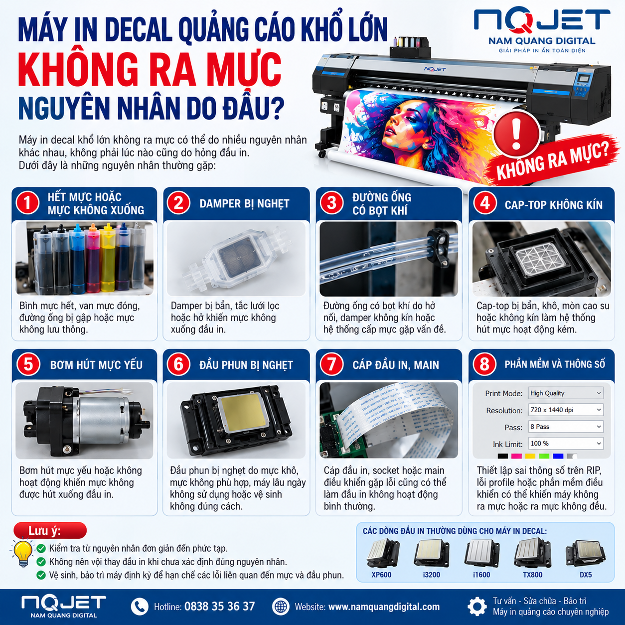 Máy in decal quảng cáo khổ lớn không ra mực nguyên nhân do đâu Máy in decal quảng cáo khổ lớn không ra mực nguyên nhân do đâu