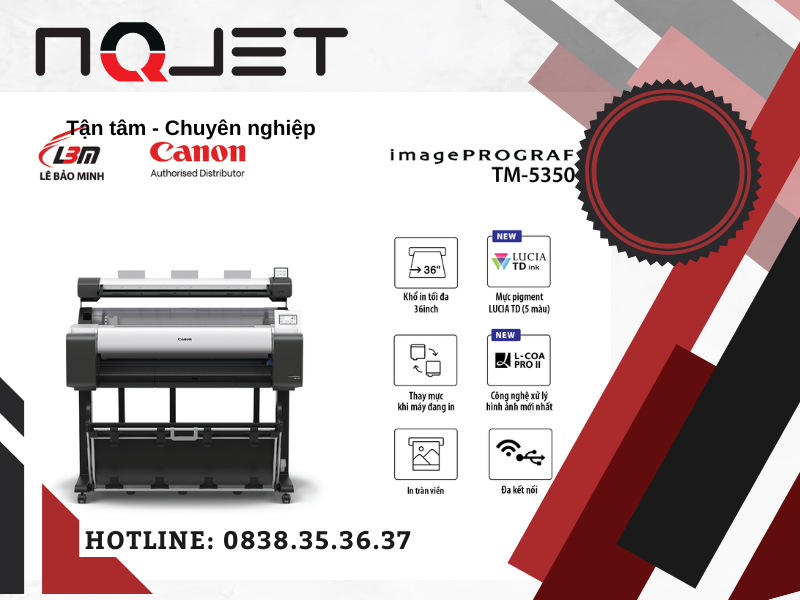 Máy in màu khổ lớn Canon TM-5350 chính hãng Máy in màu khổ lớn Canon TM-5350 chính hãng