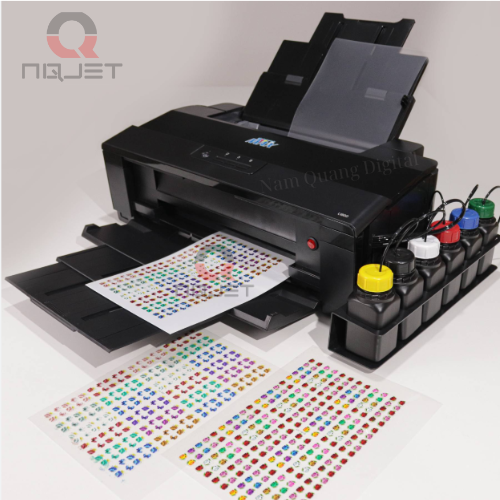 Máy in UV khổ A3 dạng cuộn in tem nhãn decal Máy in UV khổ A3 dạng cuộn in tem nhãn decal