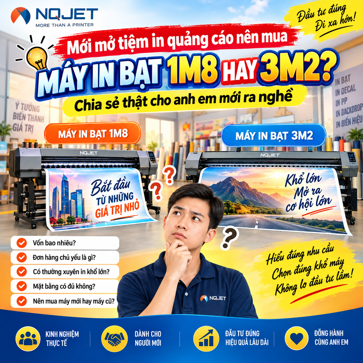 Mới mở tiệm in quảng cáo nên mua máy in bạt 1m8 hay 3m2 Mới mở tiệm in quảng cáo nên mua máy in bạt 1m8 hay 3m2