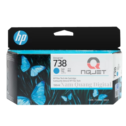Mực in HP 738 130-ml Cyan DesignJet Ink Cartridge (498N5A) chính hãng Mực in HP 738 130-ml Cyan DesignJet Ink Cartridge (498N5A) chính hãng