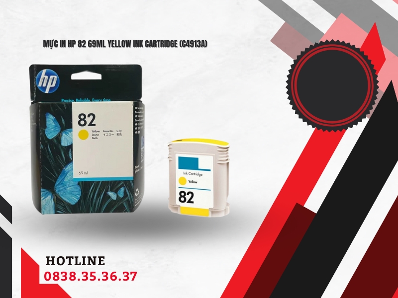 Mực in HP 82 69ml Yellow Ink Cartridge (C4913A) Mực in HP 82 69ml Yellow Ink Cartridge (C4913A)