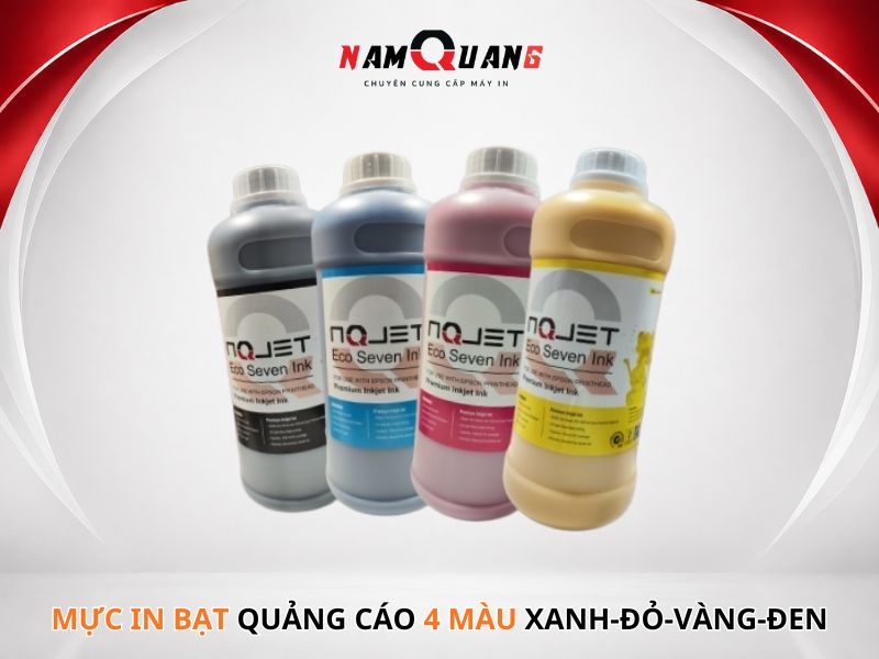 mực in bạt quảng cáo 4 màu xanh-đỏ-vàng-đen