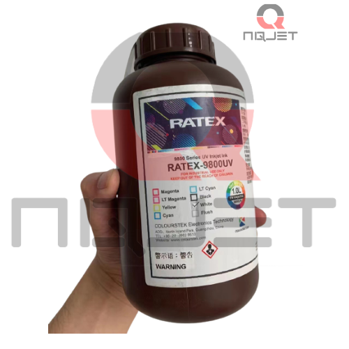 Mực trắng (W) Uv Ratex sử dụng đầu gen 5i Mực trắng (W) Uv Ratex sử dụng đầu gen 5i