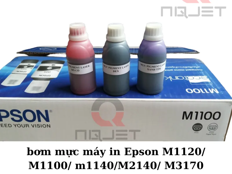 Hướng dẫn bơm mực máy in Epson M1120/M1100/m1140/M2140/M3170