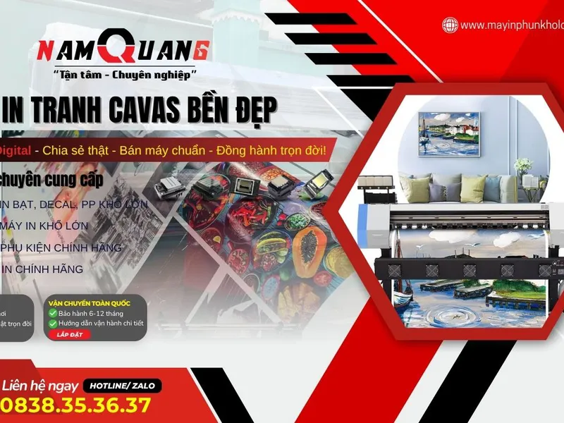 In tranh canvas khổ lớn nên chọn máy in UV hay máy in bạt Hiflex?