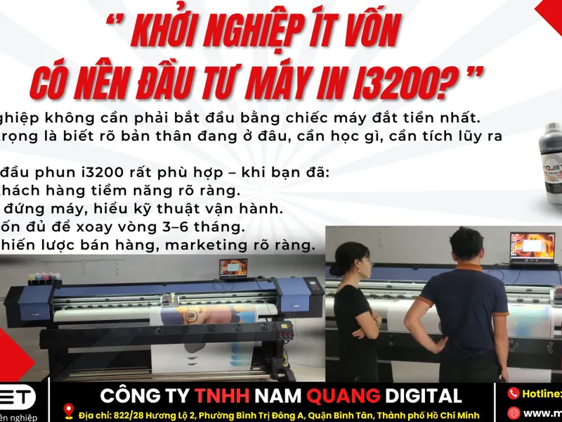 Khởi nghiệp ít vốn có nên đầu tư máy in i3200 ?
