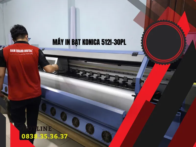 Máy In Bạt Konica 512i-30PL Lướt 3m2 Giá Tốt - Tốc Độ Cao Bền Bỉ