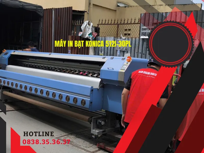 Máy In Bạt Konica 512i-30PL Lướt 3m2 Giá Tốt - Tốc Độ Cao Bền Bỉ