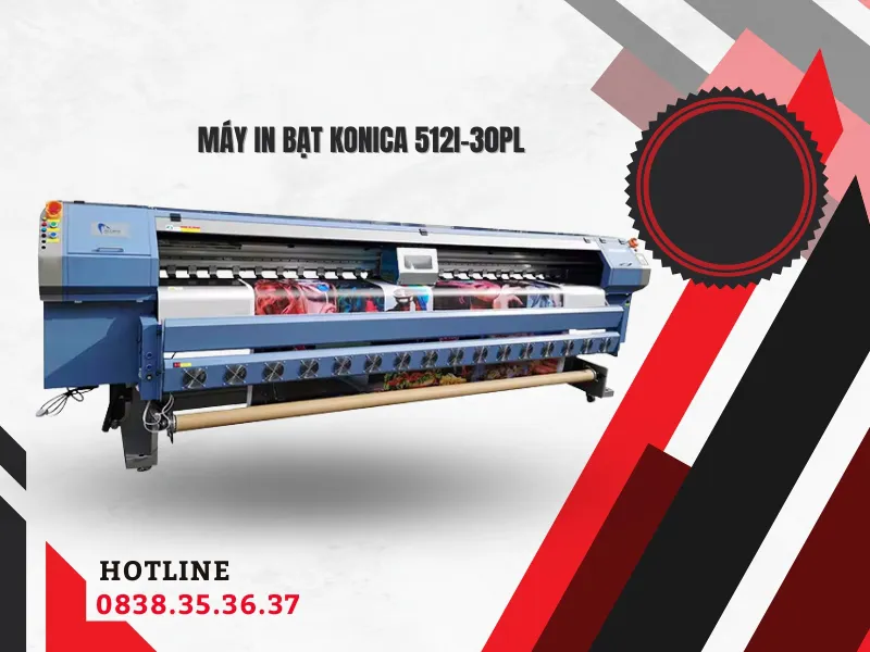 Máy In Bạt Konica 512i-30PL Lướt 3m2 Giá Tốt - Tốc Độ Cao Bền Bỉ