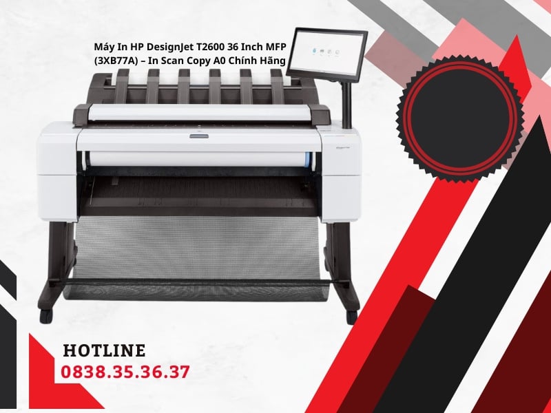 Máy In HP DesignJet T2600 36 Inch MFP (3XB77A) – In Scan Copy A0 Chính Hãng