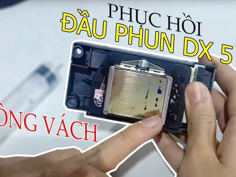 Phục hồi đầu phun DX5 máy in bạt khổ lớn
