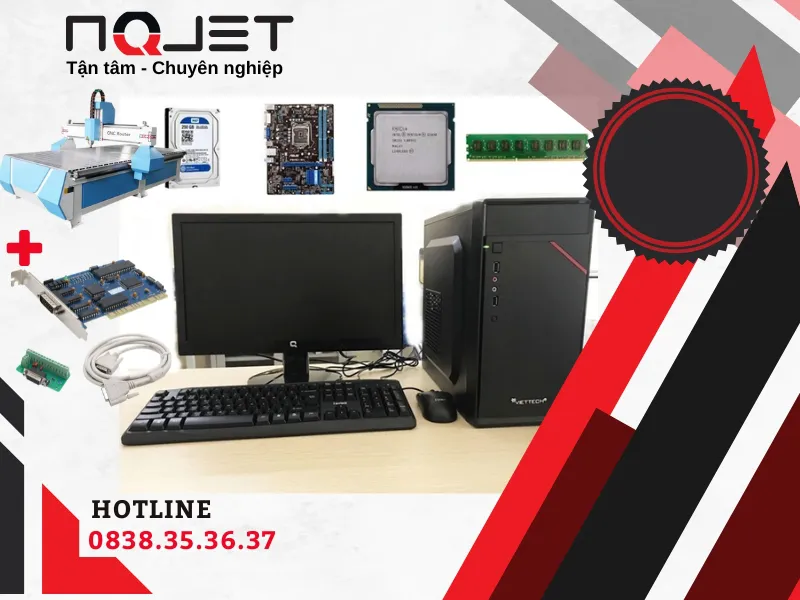 Thùng Máy Tính Có Cổng PCI - Hỗ Trợ Card V5 V8 Chạy Máy CNC Ổn Định