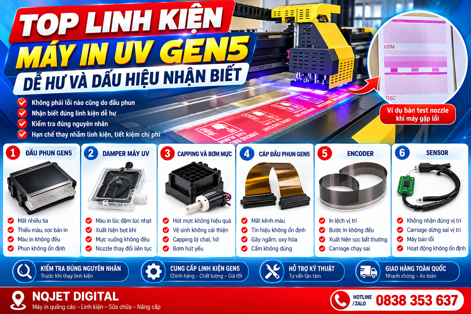 Top Linh Kiện Máy In UV Gen5 Dễ Hư Và Dấu Hiệu Nhận Biết Top Linh Kiện Máy In UV Gen5 Dễ Hư Và Dấu Hiệu Nhận Biết