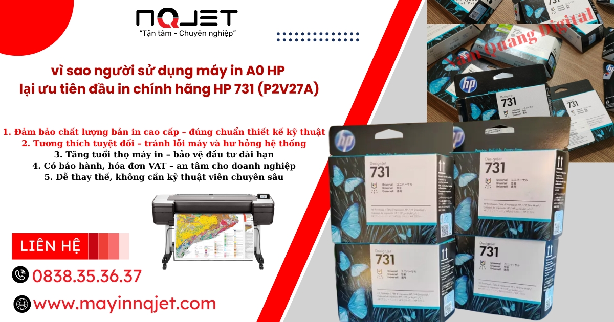 Vì sao người sử dụng máy in A0 HP lại ưu tiên đầu in chính hãng HP 731 Vì sao người sử dụng máy in A0 HP lại ưu tiên đầu in chính hãng HP 731