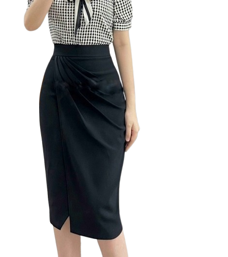 Đồng phục chân váy bút chì xếp ly xéo Đồng phục chân váy bút chì xếp ly xéo