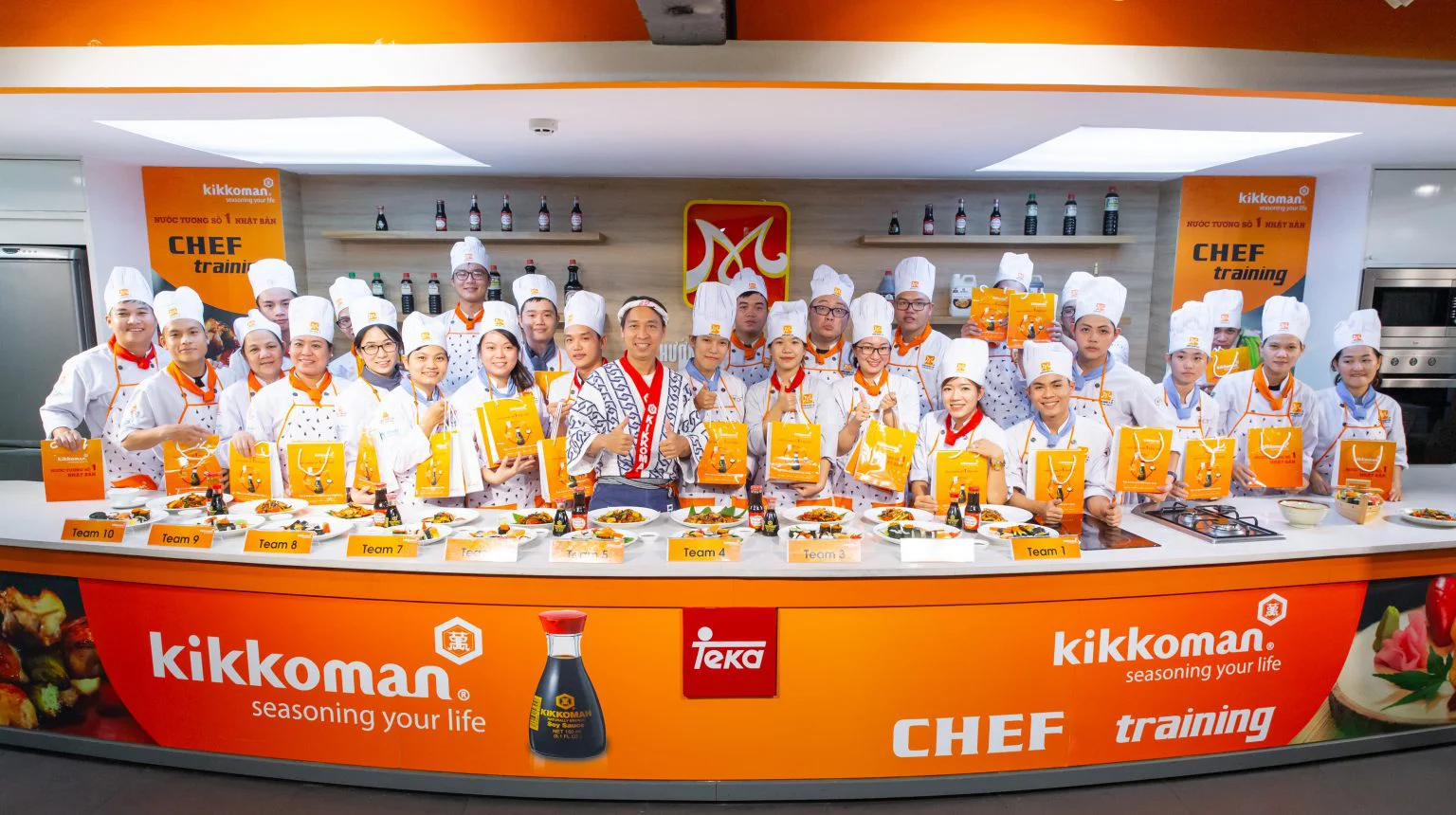 May đồng phục áo bếp nhật Kikkoman Hình ảnh đồng phục áo bếp nhật Kikkoman